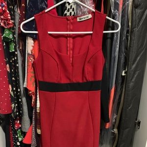 Red midi dress